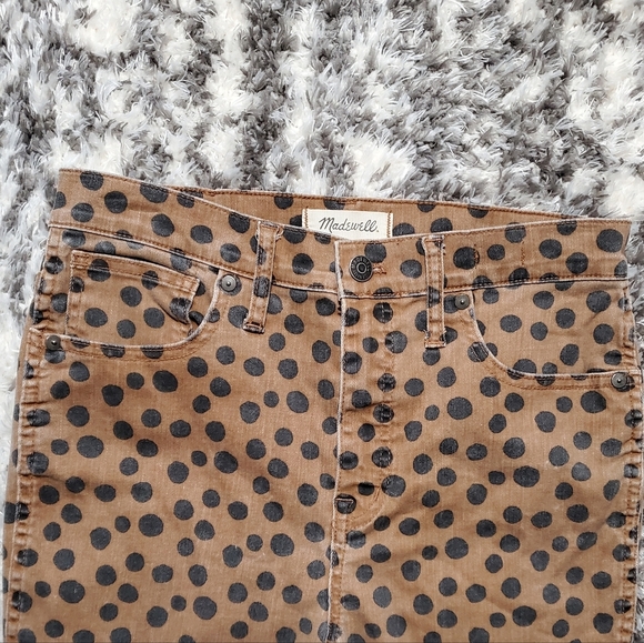 Madewell Stovepipe Jeans In Golden Pecan Leopard Print - Picture 2 of 14